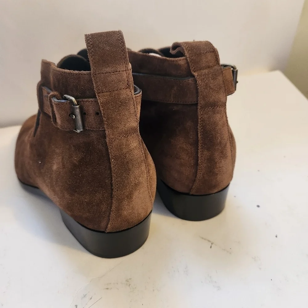 SAINT LAURENT WYATT 30 OTTERPROOF SUEDE BUCKLE BOOT size 41.5 BNWOB